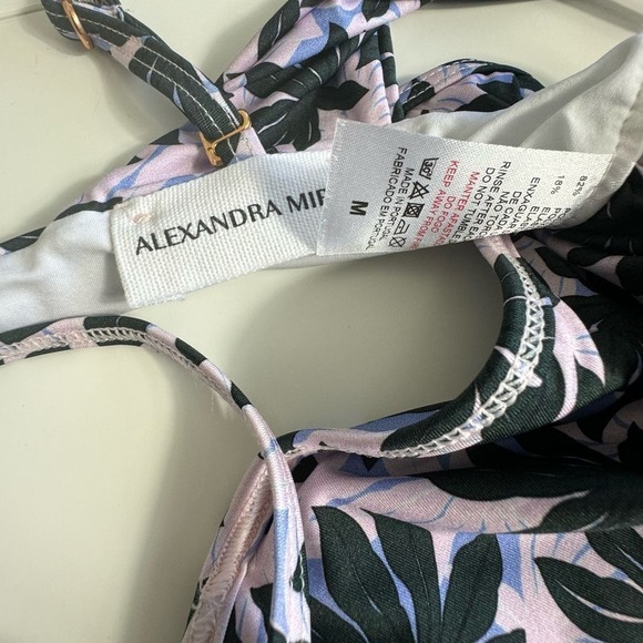 Alexandra Miro Bikini‎ Two Piece Swimsuit Tropical Print Blue Pink Sz M NEW - Picture 6 of 8